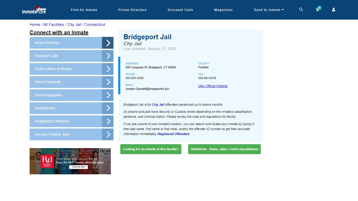 Bridgeport Jail | Inmate Locator